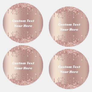 Rose Gold Labels mit Ihrem benutzerdefinierten Tex Etiketten