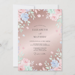 Rose-Gold lackierte Hochzeit Einladung