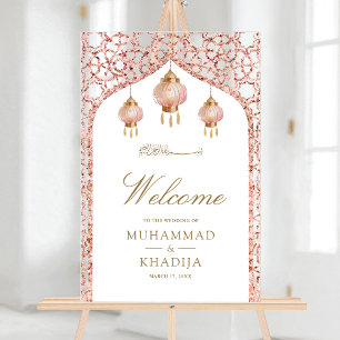 Rose Gold Lanterne Rose Mariage Musulman Bienvenue
