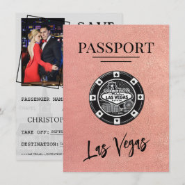 Rose Gold Las Vegas Passport Save the Date