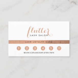Rose Gold Lash Salon Loyalitätskarte Treuekarte