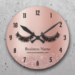 Rose Gold Lashes Makeup Artist Beauty Salon Runde Wanduhr<br><div class="desc">Lashes Makeup Artist Rose Gold Beauty Salon Clocks.</div>