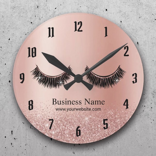 Rose Gold Lashes Makeup Artist Beauty Salon Runde Wanduhr (Von Creator hochgeladen)