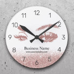 Rose Gold Lashes Makeup Artist Eyelash Salon Runde Wanduhr<br><div class="desc">Lashes Makeup Artist Rose Gold Beauty Salon Clocks.</div>