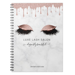 Rose Gold Lashes Salon Notizblock