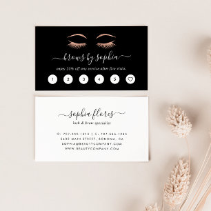 Rose Gold Lashes und Brows Treuekarten Treuekarte