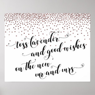 Rose Gold Lavender, Gute Wünsche Neue Herren & Fra Poster