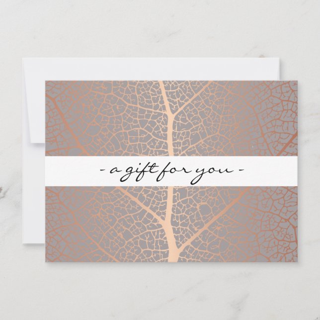 Rose Gold Leaf Treppenkatalog Geschenkgutschein (Vorderseite)