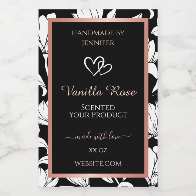 Rose Gold Lebensmitteletikett (Einzelnes Label)