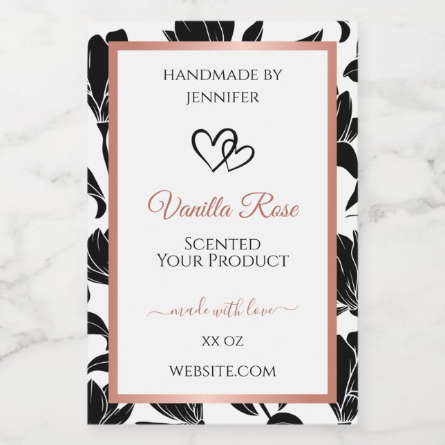 Rose Gold Lebensmitteletikett (Einzelnes Label)