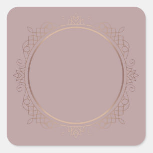 Rose Gold Leeres Template Text Hinzufügen Elite De Quadratischer Aufkleber