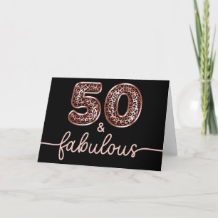 Rose Gold Leopard Glam Schwarz 50 und Fabelhaft Karte
