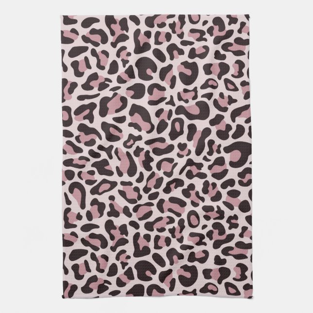 Rose Gold Leopard Print Retro Küchentücher Handtuc (Vertikal)