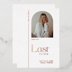Rose Gold "Letzter Abend" Junggesellinnenabschied  Folieneinladung
