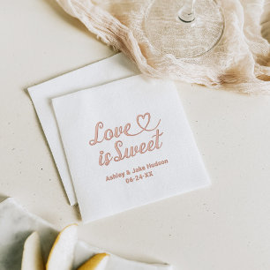 Rose Gold Liebe ist süße Herz Hochzeit Servietten Mit Folie