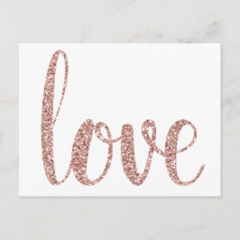 Rose Gold Liebe Postkarten, Glitzer Postkarte