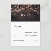Rose Gold Lights Mariage rustique RSVP