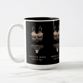Rose Gold Lingerie Boutique Logo Business Zweifarbige Tasse
