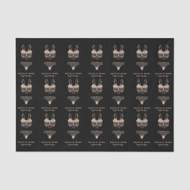 Rose Gold Lingerie Boutique Logo Seidenpapier (Vorderseite)