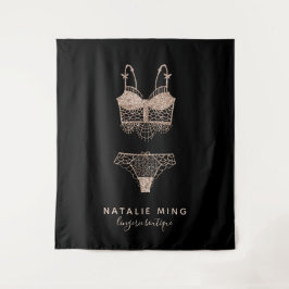 Rose Gold Lingerie Boutique Logo Wandteppich