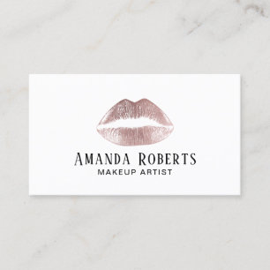 Rose Gold Lippen Minimalistisch Makeup Artist Visitenkarte