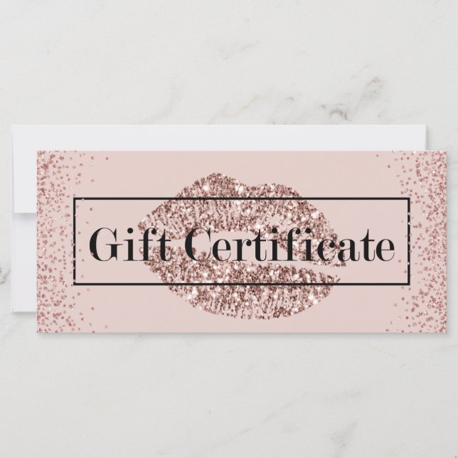 Rose Gold Lippen Rosa Salon Geschenkgutscheine (Vorderseite)
