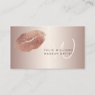 Rose Gold Lips mit Monogram Makeup Artist Visitenkarte