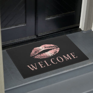 Rose Gold Lips Print Beauty Salon Willkommen Fußmatte