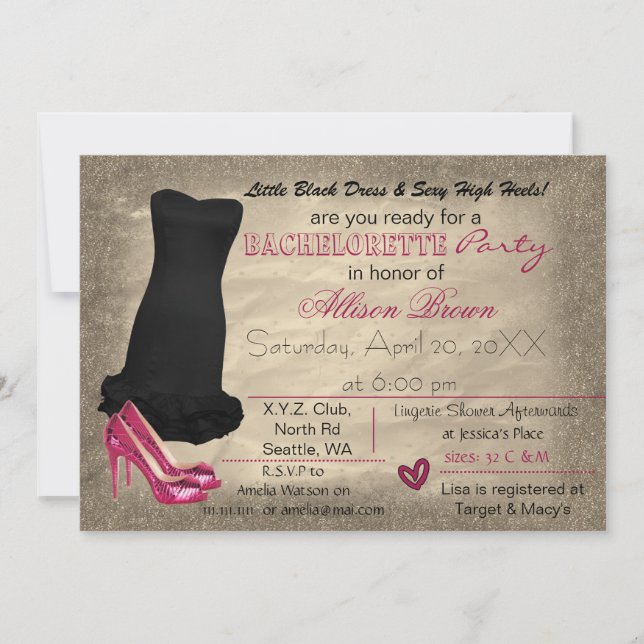 Rose Gold Little Black Robe invitation (Devant)