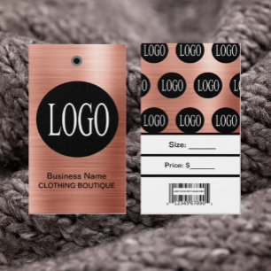 Rose Gold Logo mit Barcode-Preisschildern 