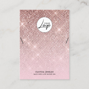Rose Gold Logo Necklace Armband Display Card Visitenkarte