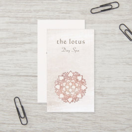 Rose Gold Lotus Logo Holistic Health and Wellness Visitenkarte