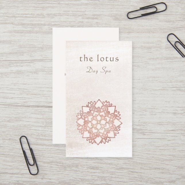 Rose Gold Lotus Logo Holistic Health and Wellness Visitenkarte (Vorderseite/Rückseite Beispiel)