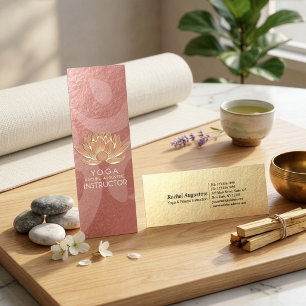 Rose Gold Lotus Yoga Meditation Reiki Lehrerin Mini Visitenkarte