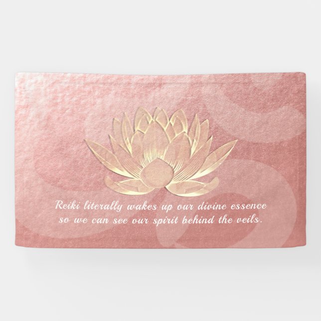 Rose Gold Lotus Yoga Medizin Lehrinstruktor Zitate Banner (Horizontal)