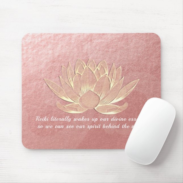 Rose Gold Lotus Yoga Medizin Lehrinstruktor Zitate Mousepad (Mit Mouse)