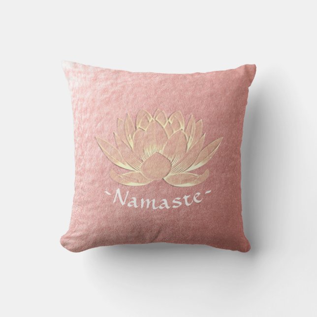 Rose Gold Lotus Yoga Studio Meditation Instructor Kissen (Vorderseite)