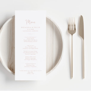 Rose Gold Love Fancy Script Dinner Menu
