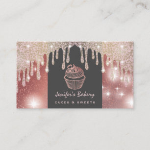 Rose Gold luxuriöse glitterige Tropfen cupcake Bäc Visitenkarte