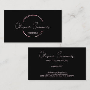 Rose Gold Luxury Circle Visitenkarte