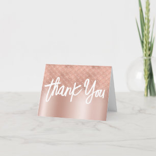 Rose Gold Luxus-Meerjungfrau-Folie Ombre Dankeskarte