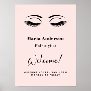 Rose Gold Make-up Artist Öffnungszeiten Willkommen Poster