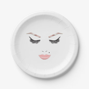 Rose Gold Make-up Gesicht Augenbrauen Lippen Glamo Pappteller
