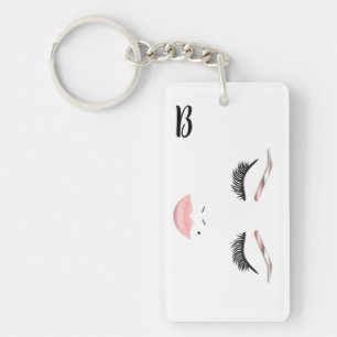 Rose Gold Make-up Gesicht Augenbrauen Lippen Glamo Schlüsselanhänger