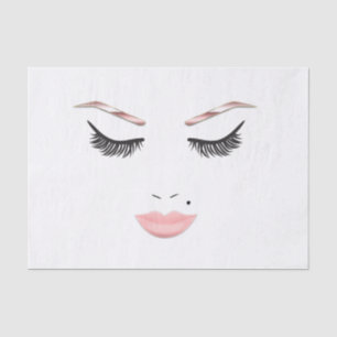 Rose Gold Make-up Gesicht Augenbrauen Lippen Glamo Seidenpapier