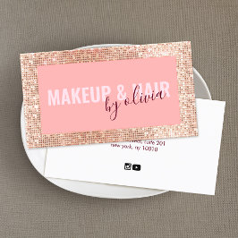 Rose Gold Makeup Artist and Hair Stylist Visitenkarte