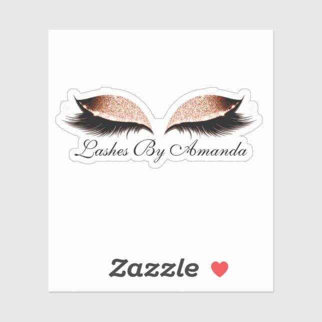 Rose Gold Makeup Artist Lashes Aufkleber (Blatt)