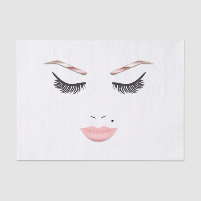 Rose Gold Makeup Gesicht Augenbrauen Lips Glam Bea Seidenpapier (Vorderseite)