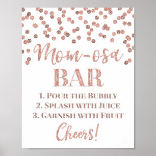 Rose Gold Mama-osa Bar Baby Dusche Poster