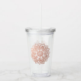 Rose Gold Mandala Acryltrinkbecher